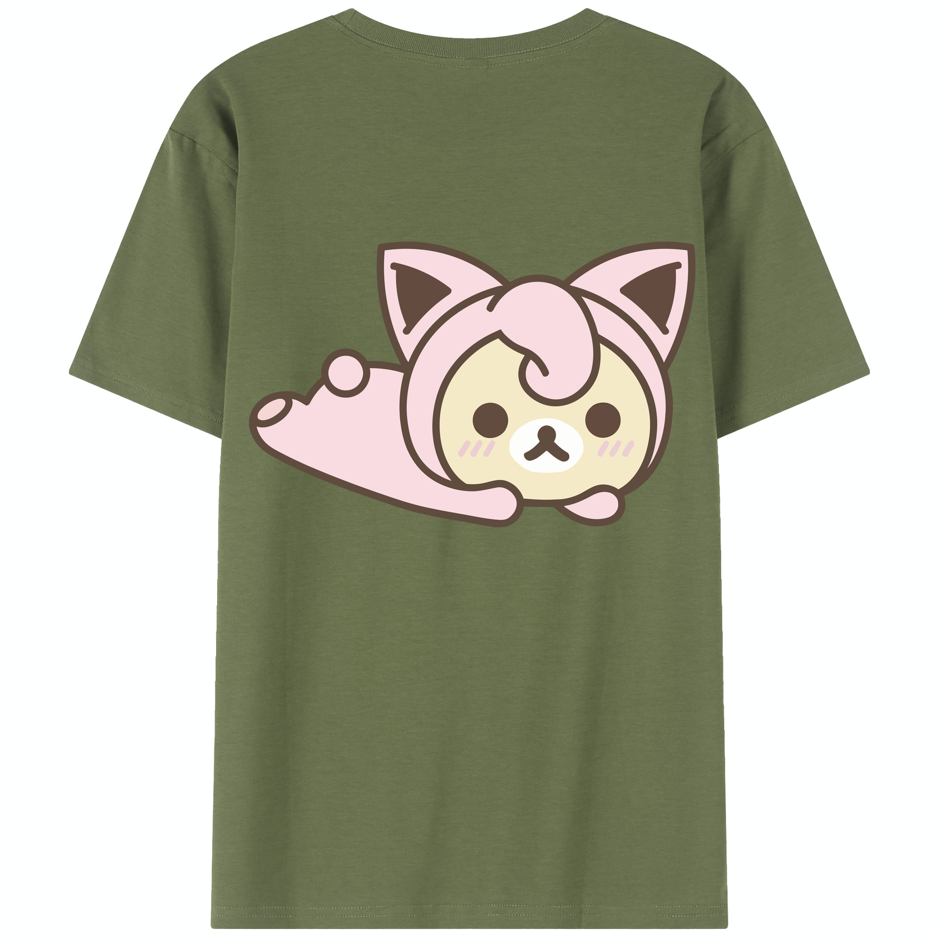 （画像用） リラックマ リラックマ キイロイトリ Rilakkuma Korilakkuma Kiiroitori 綿100％半袖Tシャツ（背面プリント）